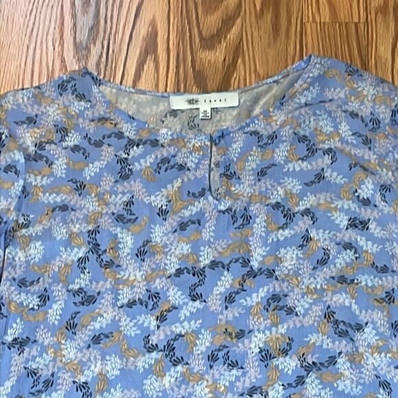 Fever Peasant Blouse, boho top, blue, Medium - Picture 2 of 9
